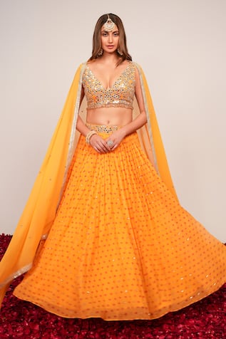 Sajeda A Lehry Nazakat Yellow Lehenga Set 