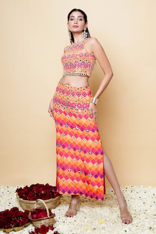 Sajeda A Lehry Hand Embroidered Digital Print Set 