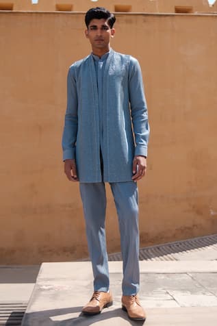 Amaare Chevron Shield Nehru Jacket Set 