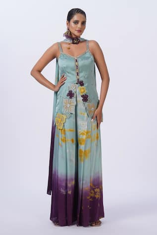 Merge Design Applique Mirror Work Kurta Set 