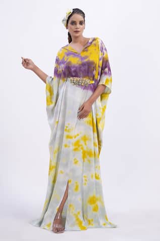 Merge Design Tie-Dye Modal Satin Kaftan 