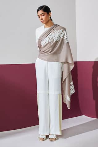 Embroidered Brown Stole 