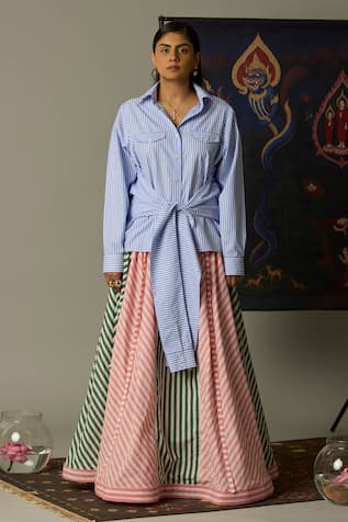 Quod Striped Four Sleeves Shirt 