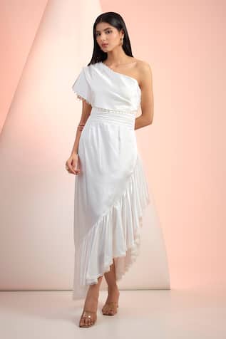Mandira Wirk Resort Solid Satin Dress 