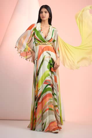Mandira Wirk Resort Printed Chiffon Dress 