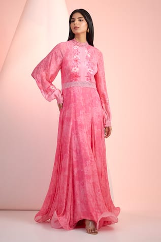 Mandira Wirk Resort Printed Chiffon Dress 