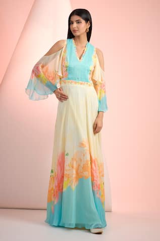 Mandira Wirk Resort Printed Chiffon Dress 