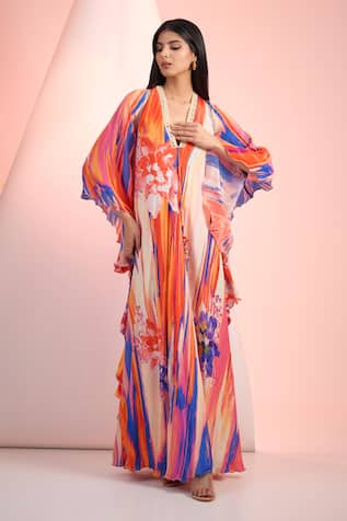 Mandira Wirk Resort Printed Chiffon Dress 