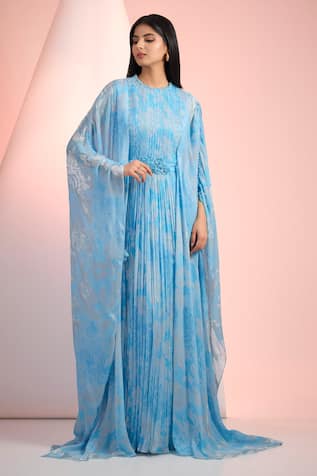 Mandira Wirk Resort Sky Blue Printed Dress 