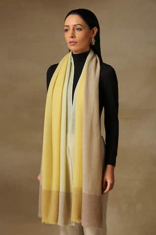 Pardah Stole in Lemon Yellow 