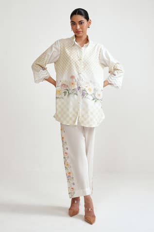 Rainas Meadow Check Shirt & Pant Set 