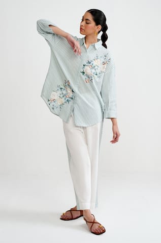 Rainas Floral Lines Cotton Linen Set 