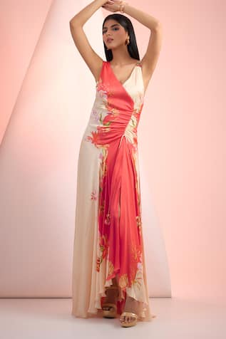 Mandira Wirk Resort Printed Crepe Dress 