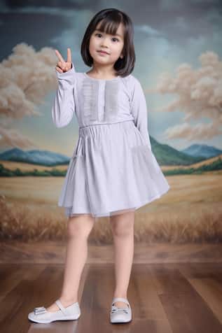 Petite Pomme Skyblue Designer Dress Set 