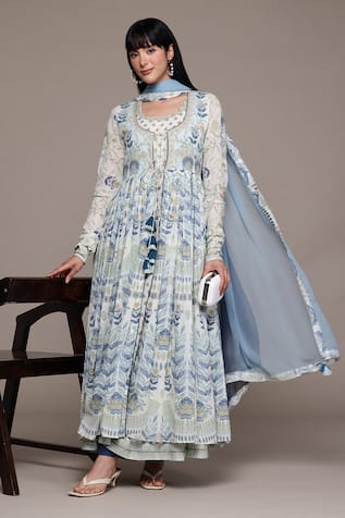 Ritu Kumar Off White Tisya Anarkali Set 