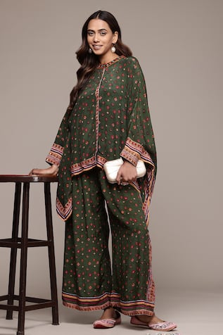 Ritu Kumar Green Gopuram Shirt & Pant Co-Ord Set 