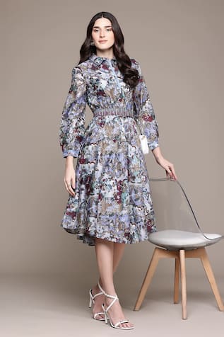 Ritu Kumar Blue Calabria Long Dress 