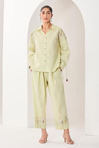 Sue Mue Mint Green Linen Co-Ordinate Set 