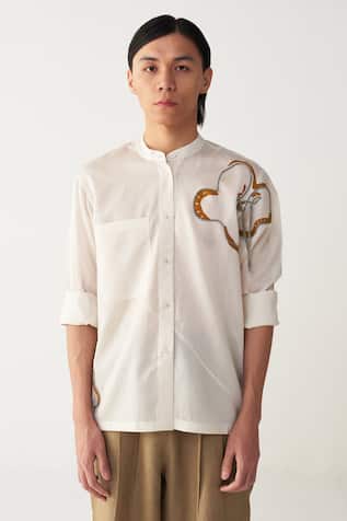 Floral Rope Embroidered Shirt 