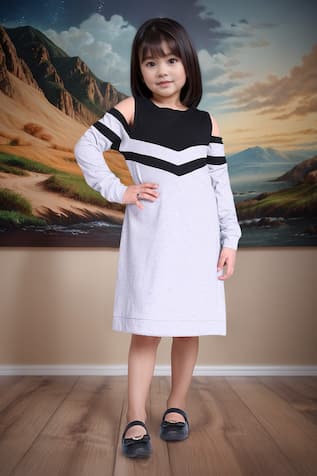 Cold Shoulder Chevron Dress 