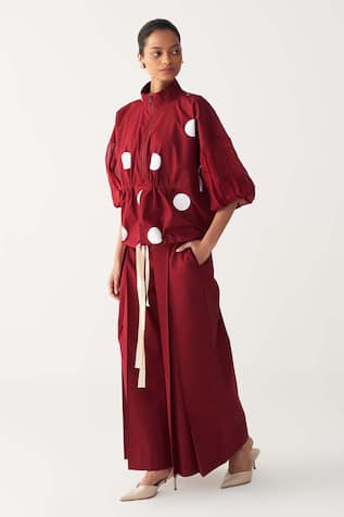 Drawstring Polka Top Co-ord Set 