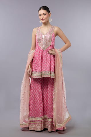 Gopi Vaid Pink Designer Kurta Set with Dupatta 