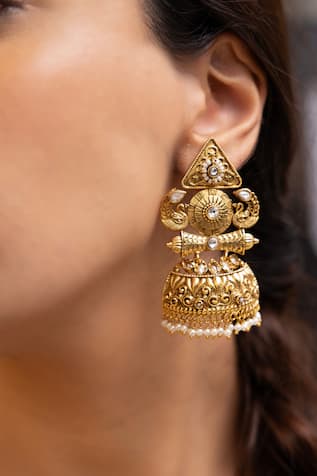 Sushmaya Gold Finish Earrings 