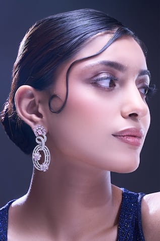 Pink American Diamond Earrings 