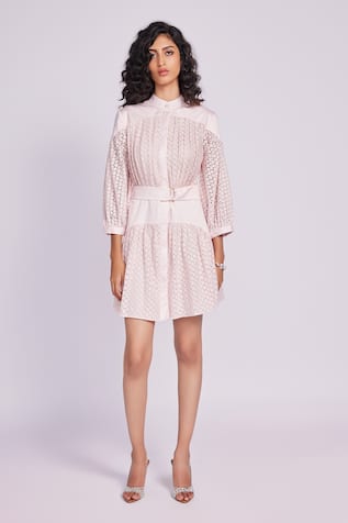 Dev And Viv Blush Cotton Blend Designer Dress 