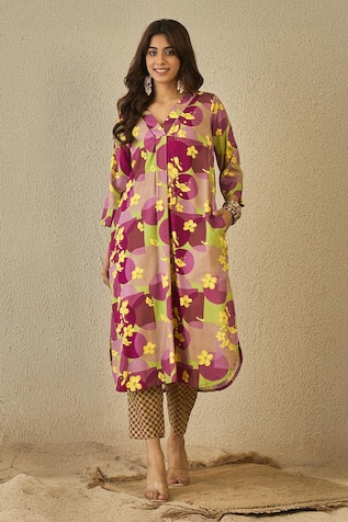 Label Nitika Floral Print Kurta & Pant Set 
