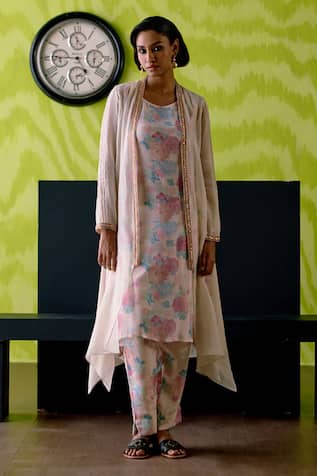 Deep Thee Ivory Floral Printed Jacket Set 