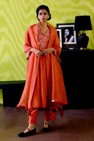 Deep Thee Rust Orange A-line Kurta Set 