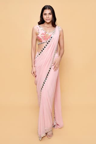 Sajeda A Lehry Pre-Draped Georgette Saree & Blouse Set 
