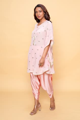 Sajeda A Lehry Hand Embroidered Kaftan & Dhoti Pant Set 