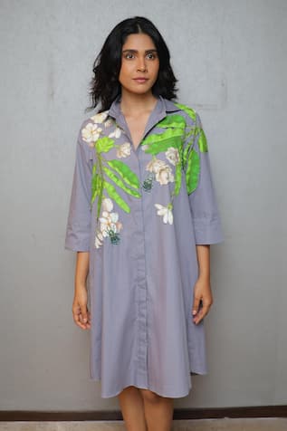 Studio Moda India Jasmine Applique Print Dress 