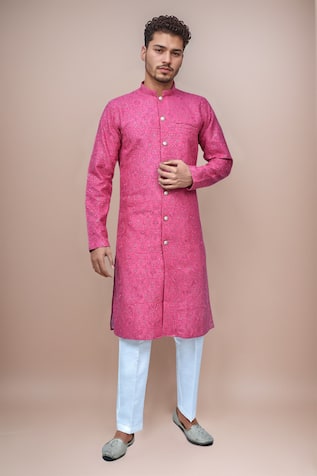 Embroidered Button Down Kurta Set 