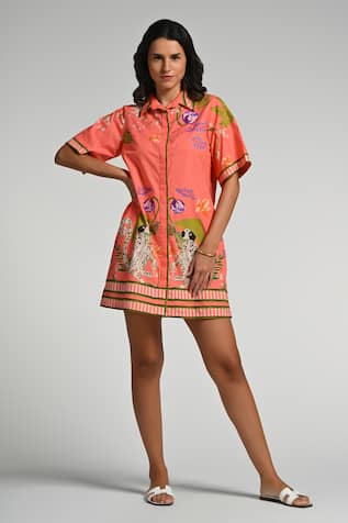 Taroob Monkey Pop Cotton Dress 