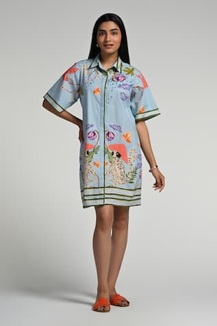 Taroob Monkey Pop Cotton Dress 