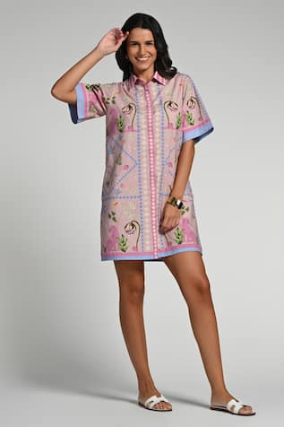 Taroob Jungle Daydream Cotton Short Dress 