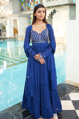 Muskann Kapadiaa Evika Designer Chiffon Anarkali Dress 
