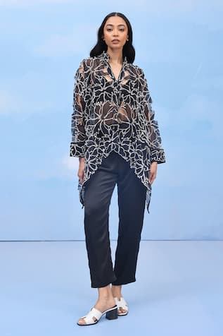 COUCHÉ BY ANANDINI Floral Cut Bloom Designer Shirt 