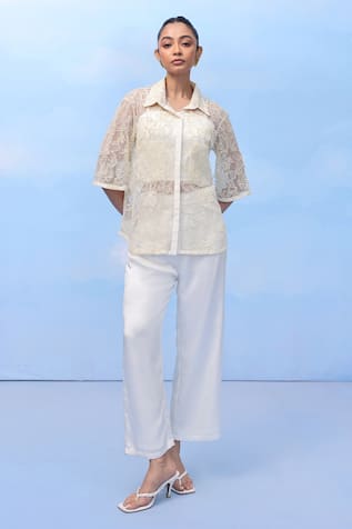 COUCHÉ BY ANANDINI Visco Bloom Cream Floral Shirt 