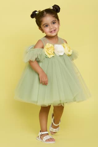 Pnk Isha Arora (Pink) Sage Green Garden Fairy Frock 