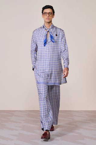 S&N By Shantnu Nikhil Racer Blue Designer Kurta 