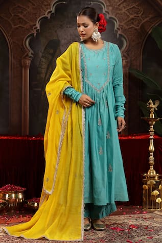Miku Kumar Chanderi Silk Taruni Suit Set 