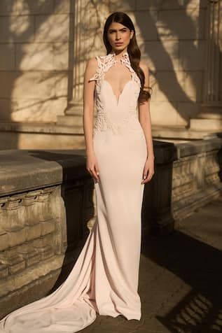 Supria Munjal Designer Cream & Pink Gown 