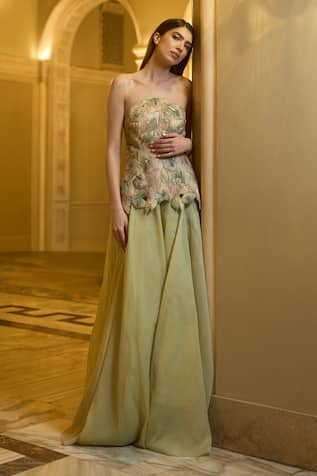 Supria Munjal Embroidered Organza Gown 