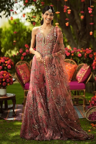 Mahima Mahajan Designer Warm Bubblegum Gharara Set 