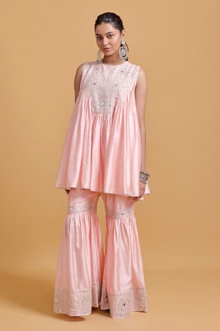 Gulabo By Abu Sandeep Designer Pink Kurta & Gharara Set 