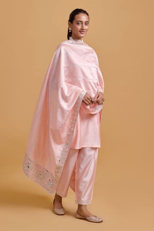 Gulabo By Abu Sandeep Pink Modal Chanderi Dupatta 